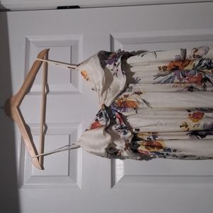 H&M Floral Long Satin Dress